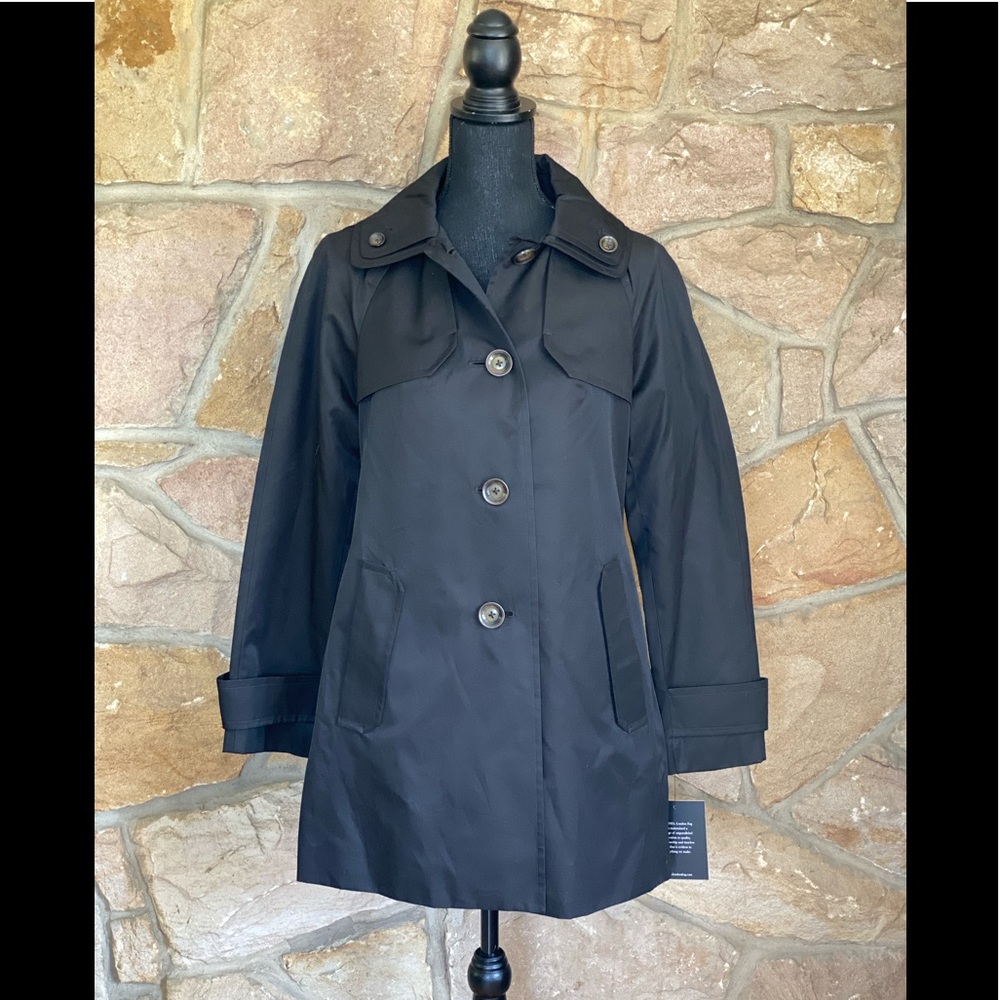 London Fog NWT black trench rain coat size…